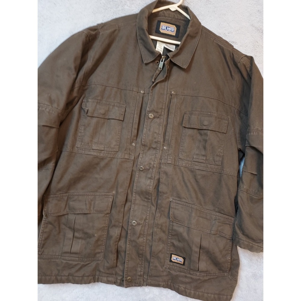 Big Smith Jacket Mens 2XL XXL Canvas Heavyweight Fleece Chore Work Wear Full Zip